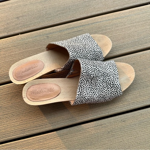 Madewell The Evelyn Clog Sandals Peep Toe Calf Hair Upper Size 8.5 Women’s - Picture 4 of 9